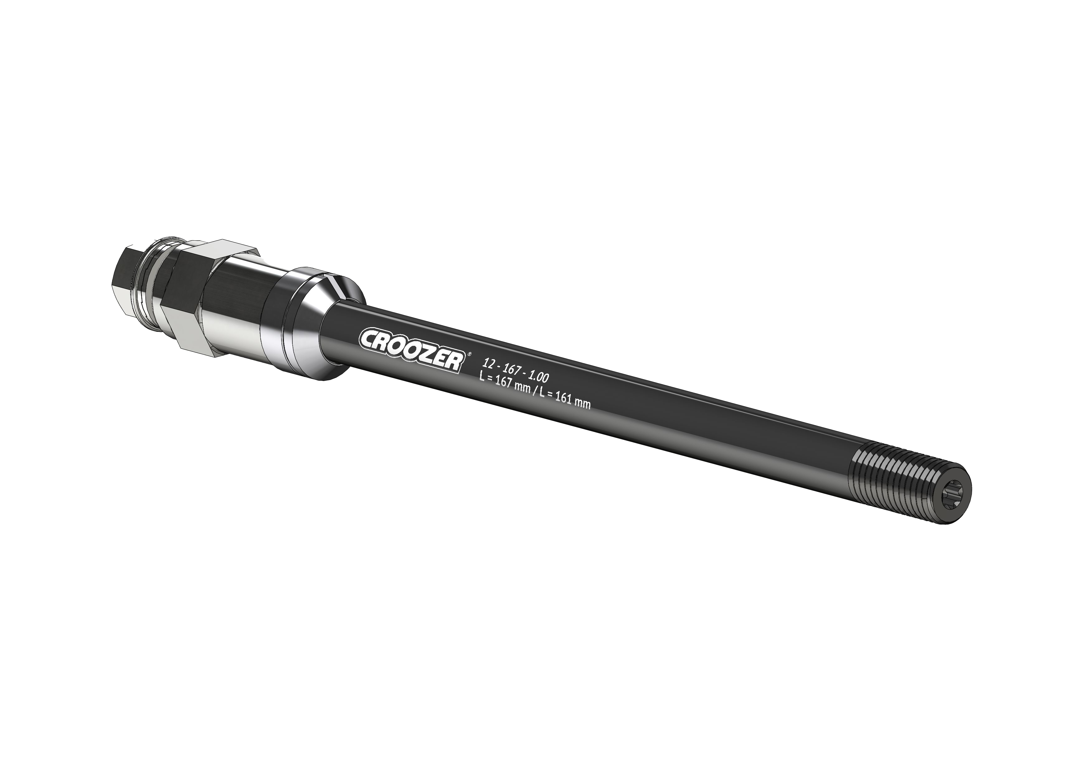 Thru axle adapter M12 for axle length 161 or 167 mm with 1.00 mm thread pitch, with universal adapter A